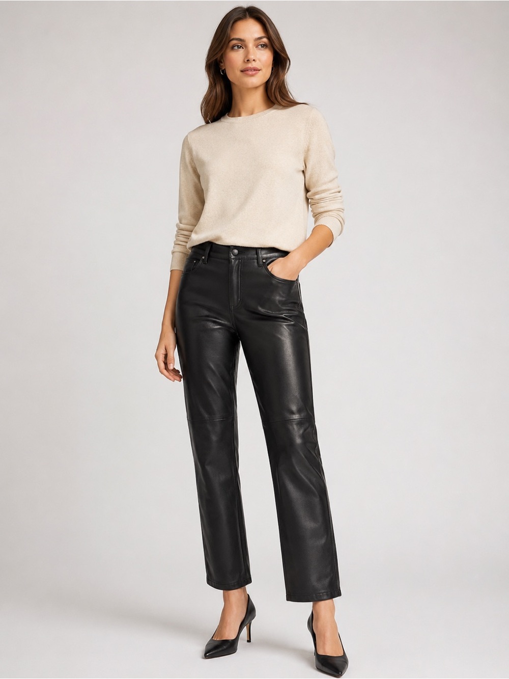 Ann Taylor Factory Faux Leather Pants size 6P NWT